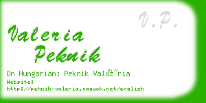 valeria peknik business card